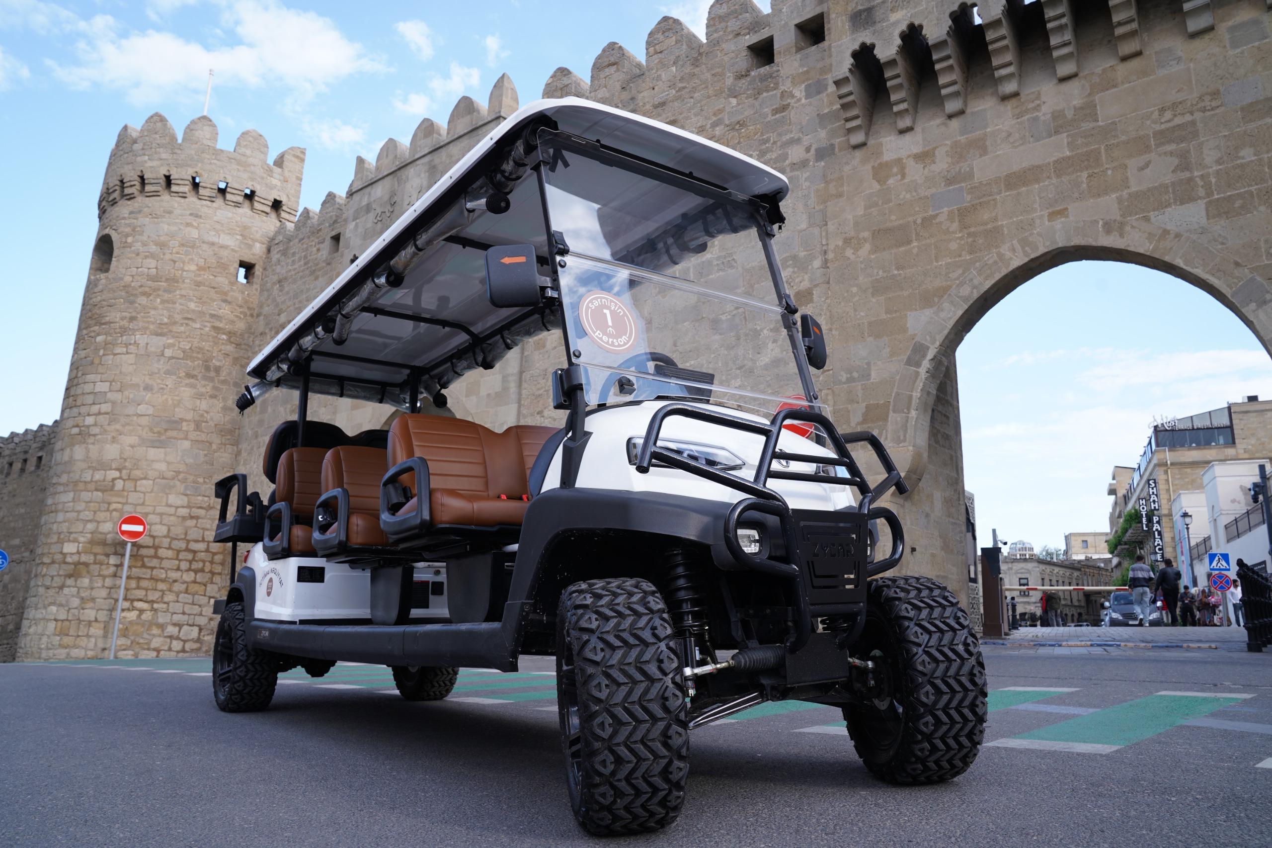 A New Eco-Friendly Public Transport Service – Golf Cart Buses – Launched in Icherisheher