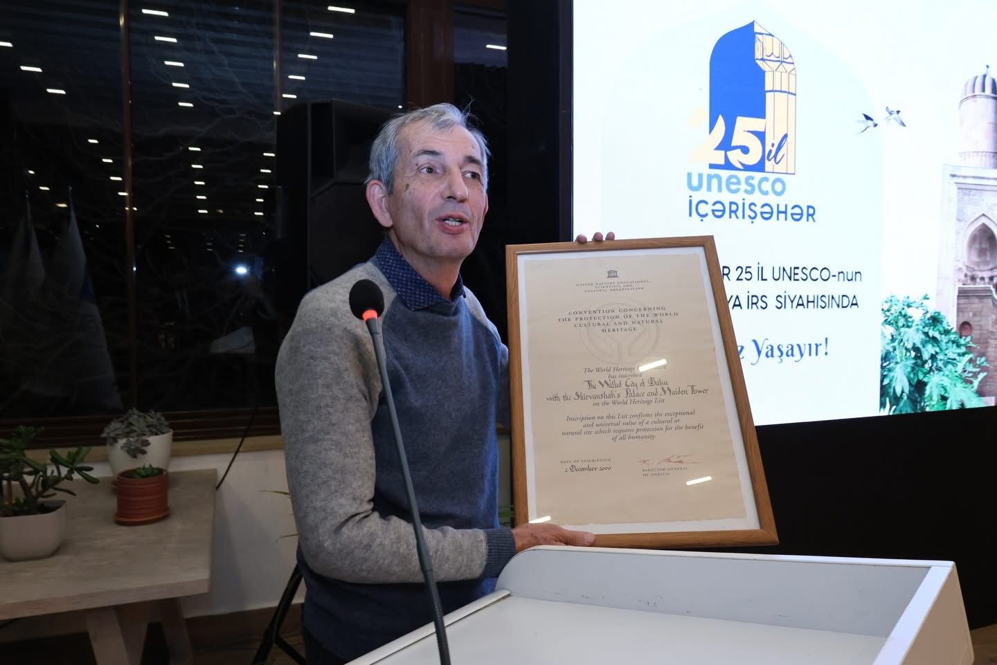 UNESCO Heritage Document of Icherisheher Donated to the Reserve